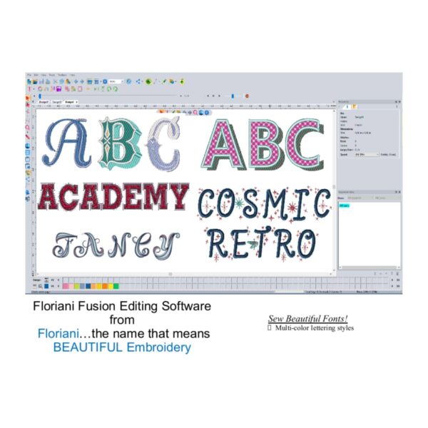 Floriani Fusion software Sew Many Fonts