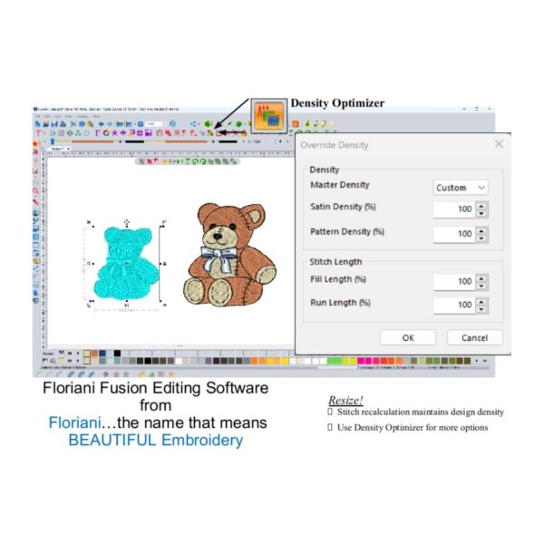 Floriani Fusion software resize designs