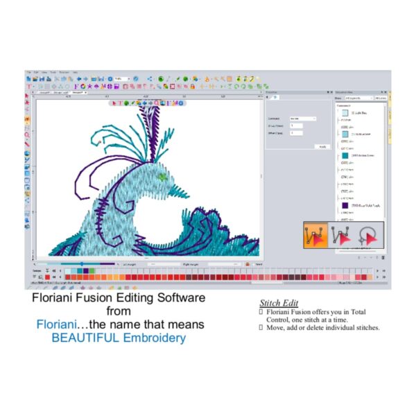 Floriani Fusion software Stitch Edit