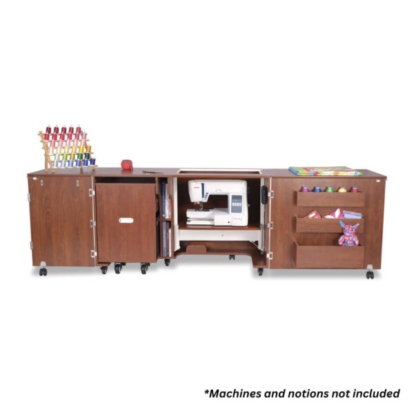 Arrow Aussie II with Electric Lift teak with machine in storage position