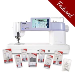 Janome Continental M6 sewing machine main product image with featured bundle