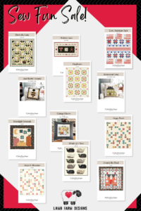 January Sew Fun Club product collage featuring Lamb Farm Designs