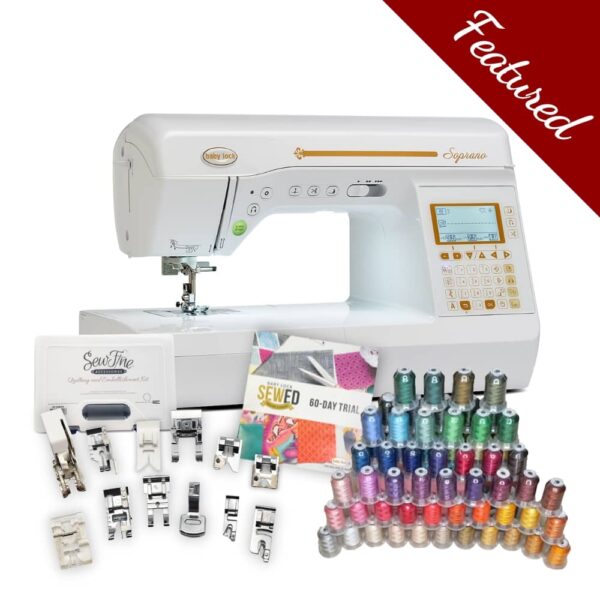 Baby lock Soprano sewing machine main product image with featured bundle