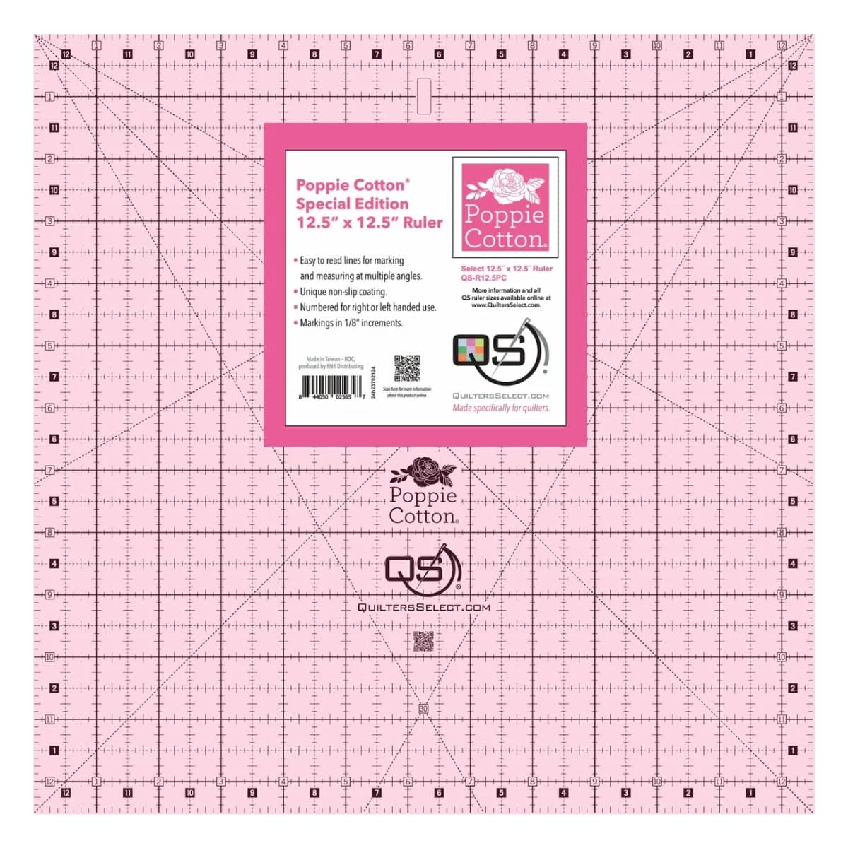 YICBOR 12x12 Slotted Quilting Ruler | Precision Fabric Cutting Tool With Non-Slip Grips