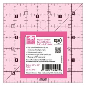 Quilters Select 3.5" x 3.5" Pink Ruler mian product image