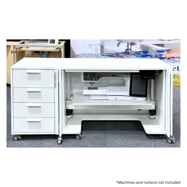 SewFine Hideaway Deluxe XL machine in storage postion