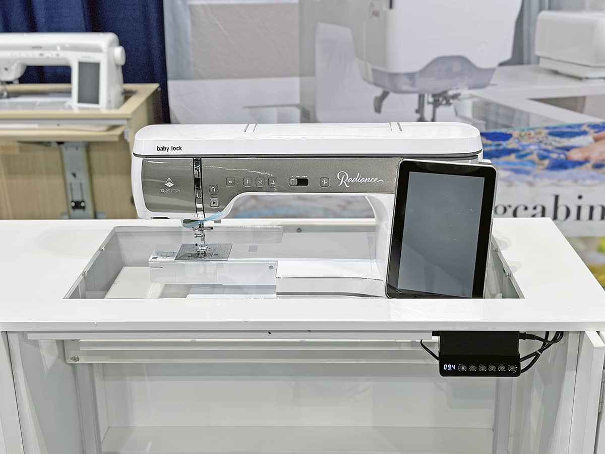 Sewing Cabinet in the flat bed position for the machine
