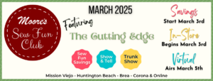 Sew Fun Club March 2025 home page banner featuring Cutting Edge