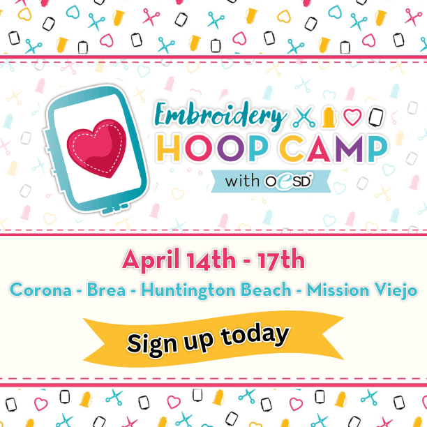 OeSD Embroidery Hoop Camp sign up page card
