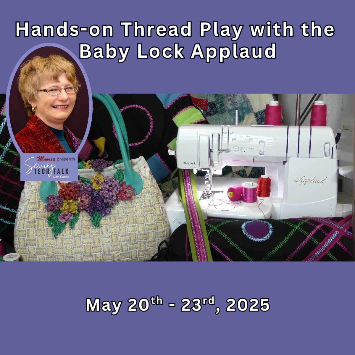 Hands-On Thread Play with the Baby Lock Applaud sign up page card