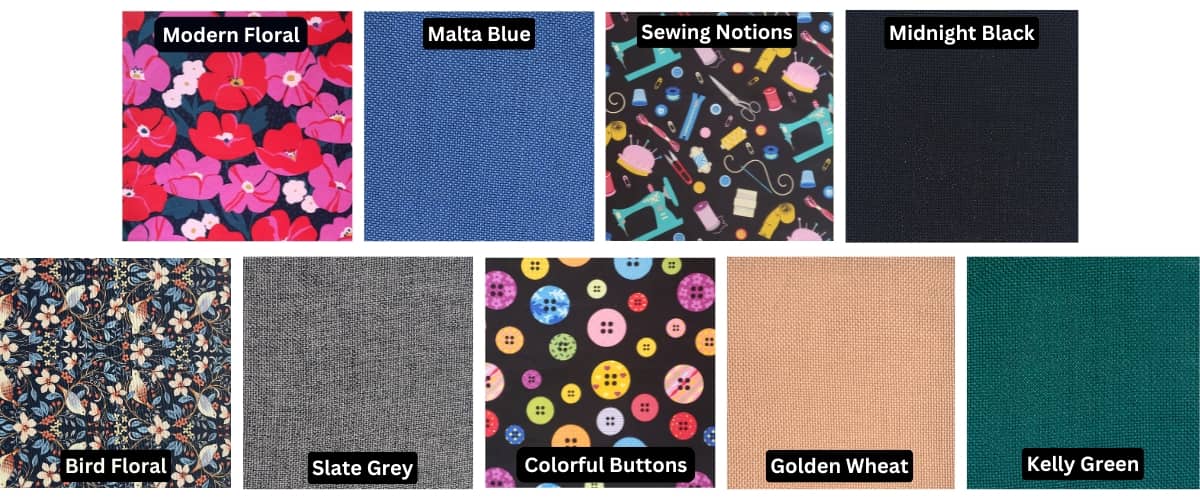 SewFine Sewing Chairs fabric swatches