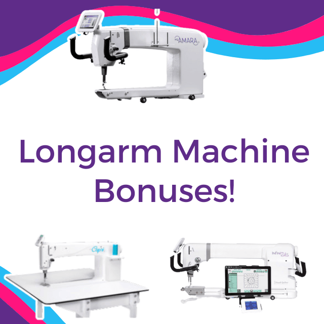 Category Card for Longarm Discovery event bonuses on HQ longarm machines