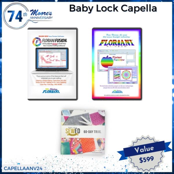 Baby Lock Capella bundle for 74th Anniversary Sale