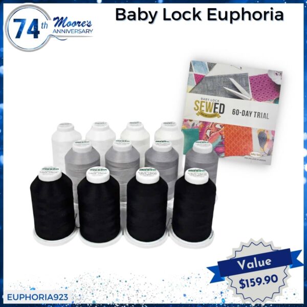 Baby Lock Euphoria bundle for 74th Anniversary Sale