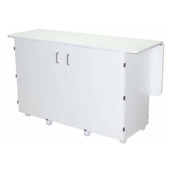Horn Model 7600 angled view of closed cabinet in White finish