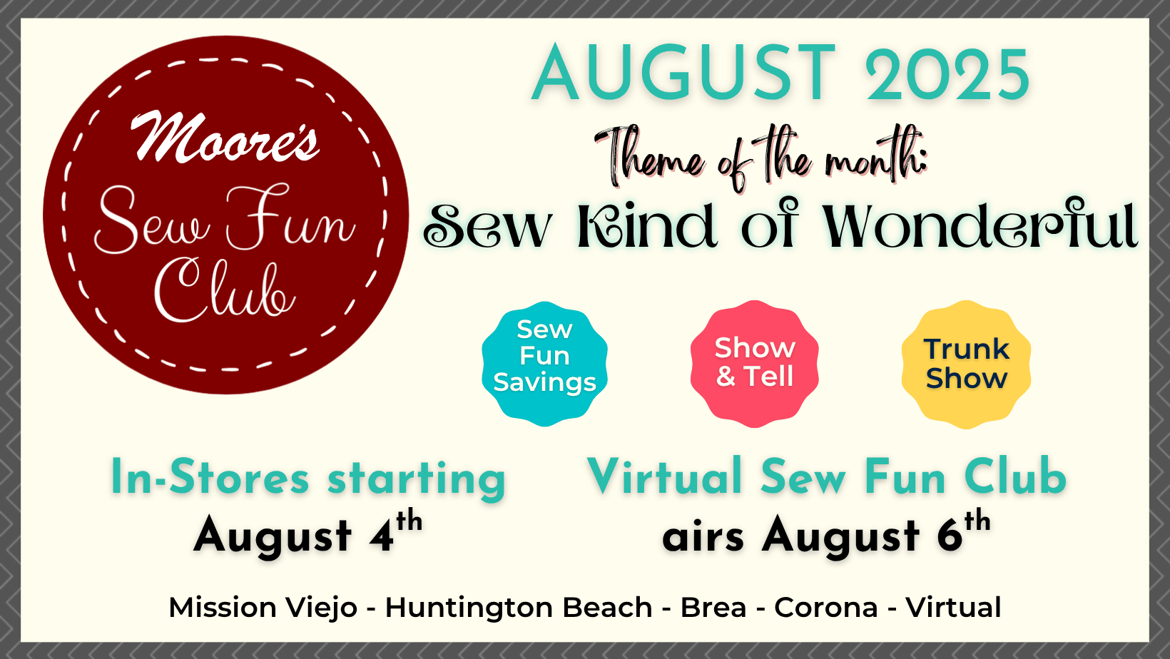 Sew Fun Club August info card