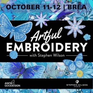 Artful Embroidery event card for sign up page
