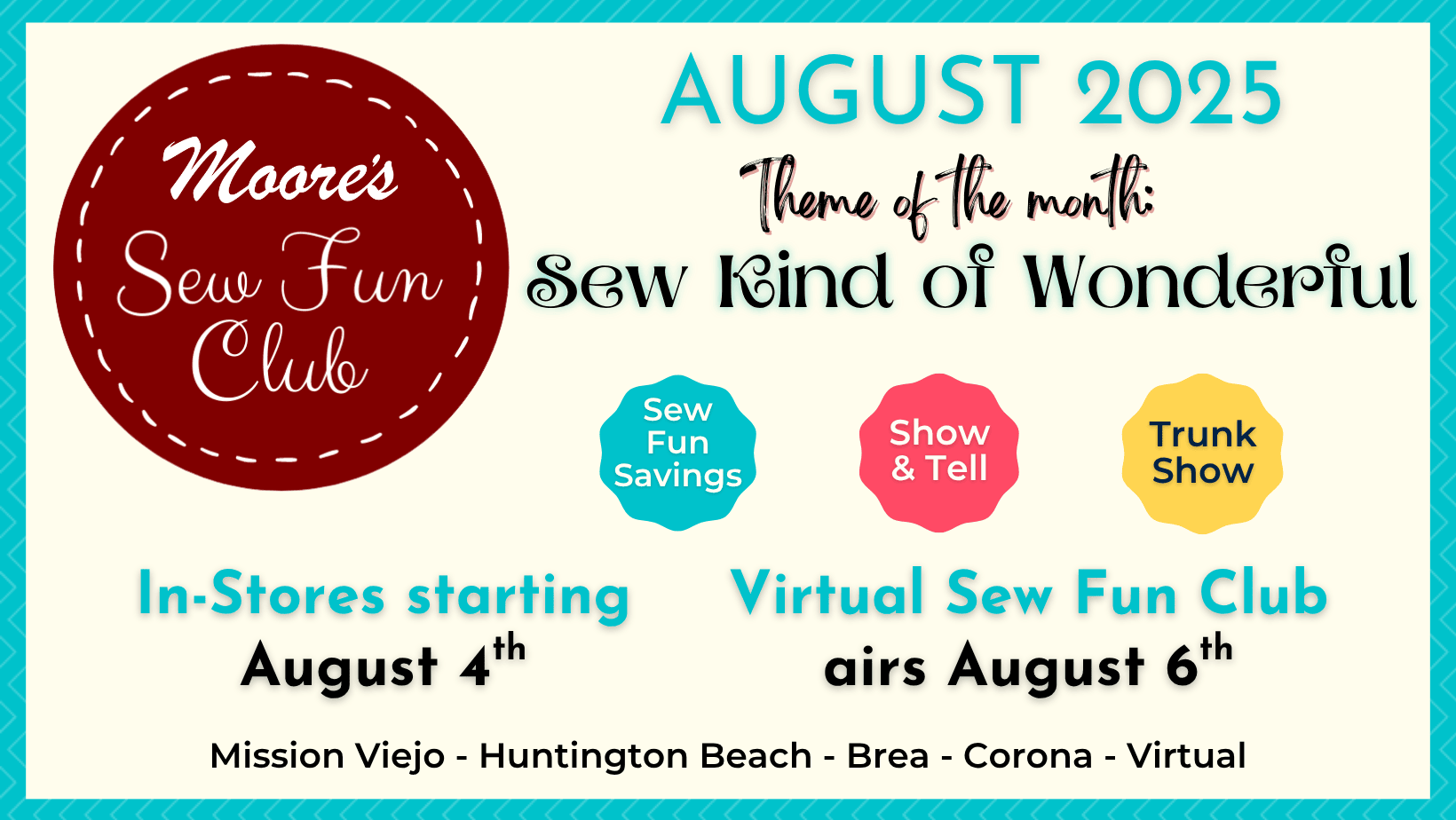 Sew Fun Club August info card