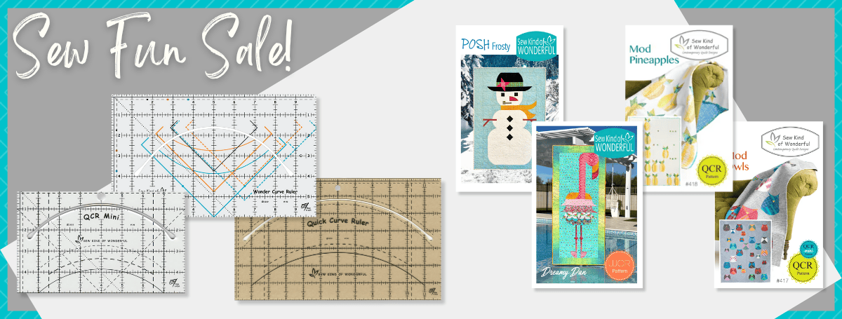 August 2025 Sew Fun Club product collage featuring Sew Kind of Wonderful