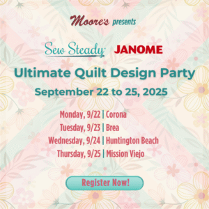 Sew Steady Ultimate Quilt Design Party sign up page card
