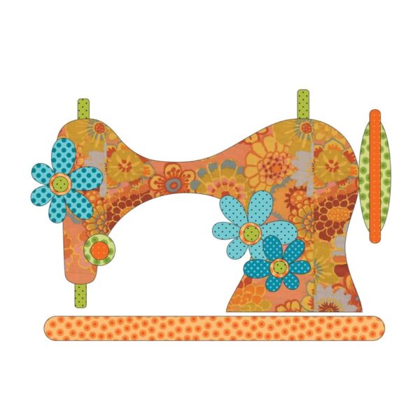 Vintage Stitches Applique sewing Machine Applique Orange main Product Image