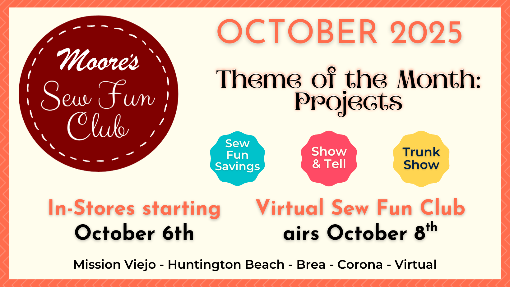 Sew Fun Club October 2025 info card