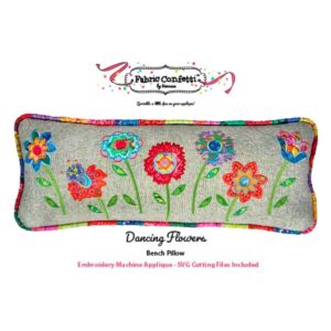Fabric Confetti dancing Flowers Bench Pillow main Product Image