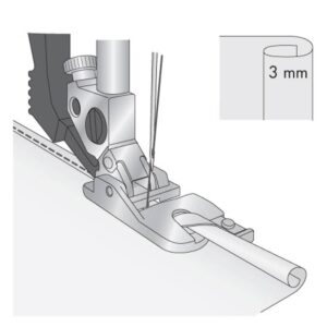 Pfaff 3 mm Rolled Hem Foot for IDT System info Product Image