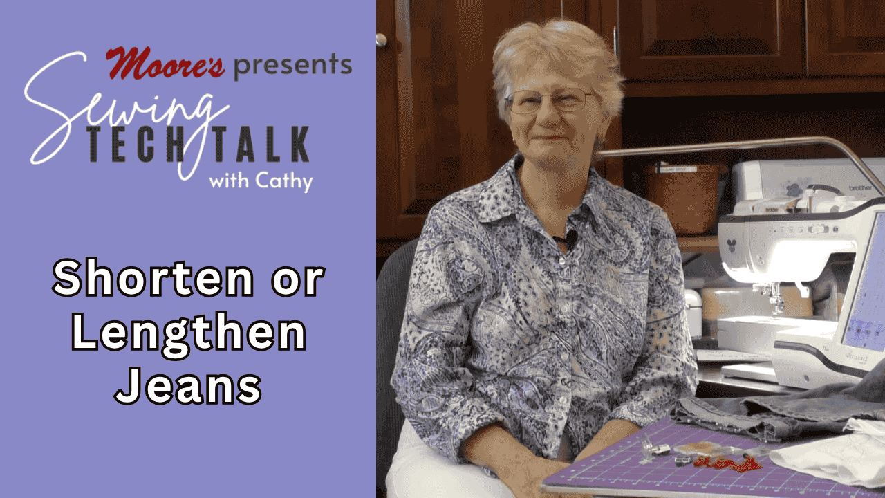 Info card for Sewing Tech Talk vlog Shorten or Lengthen Jeans