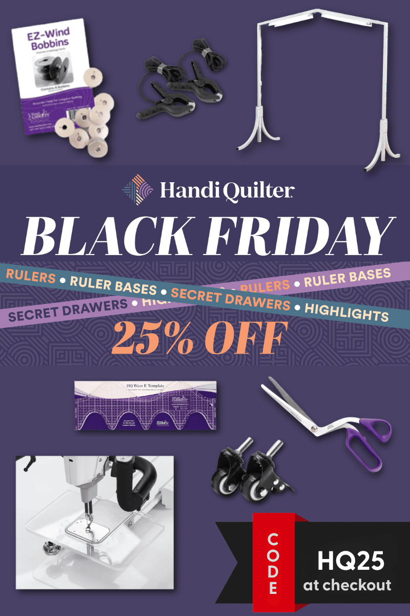 HandiQuilter Black Friday 2025 Home Page Banner for 25% off HQ accessories