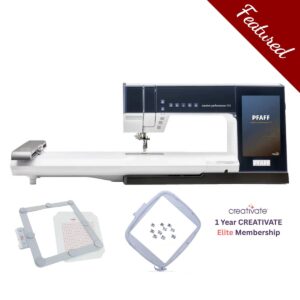 Pfaff Creative Performance 950 sewing and embroidery machine with featured bundle