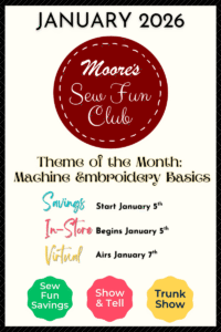 Sew Fun Club January 2026 home page banner for mobile