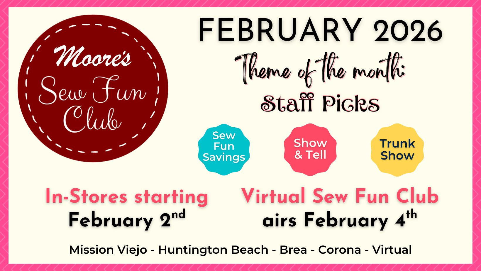 Sew Fun Club February 2026 info card