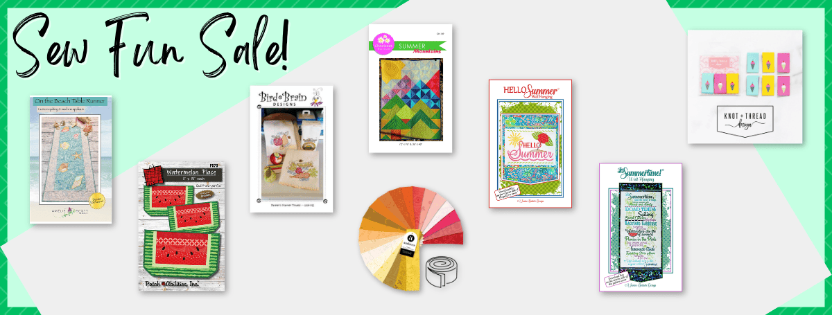 March 2026 Sew Fun Club product collage featuring Spring/Summer designs