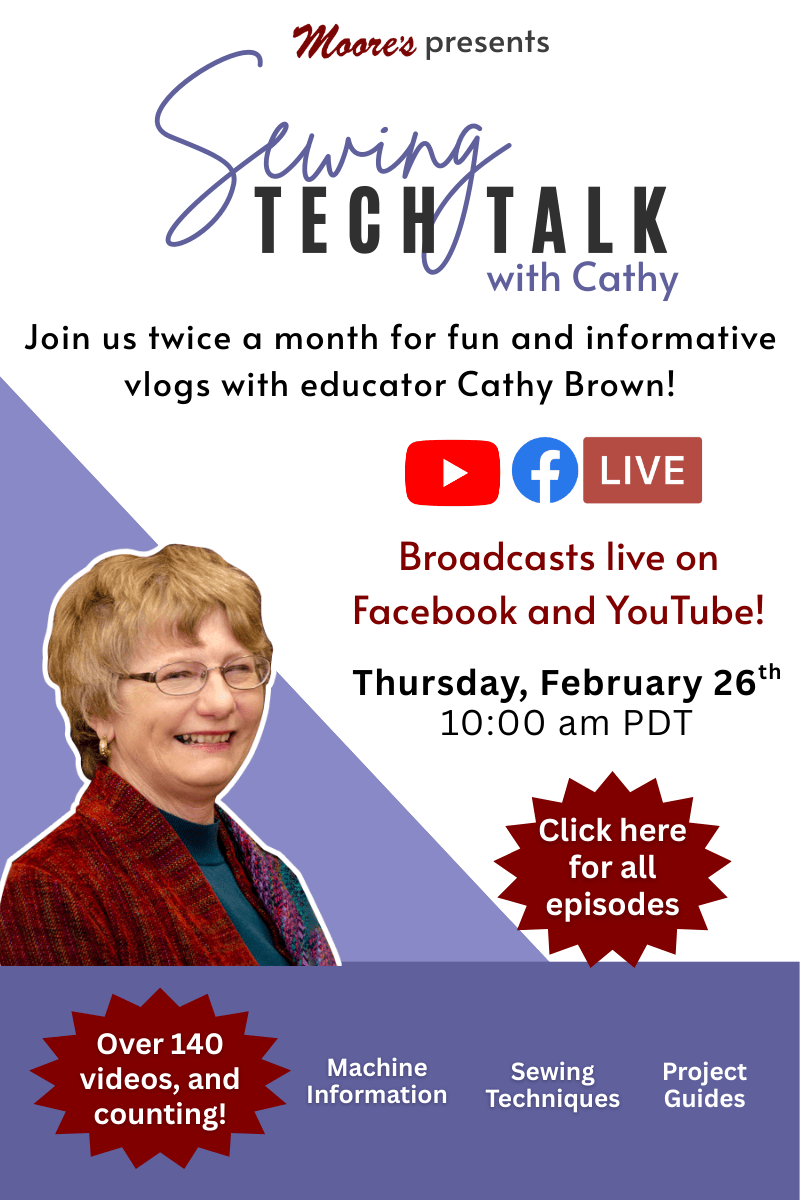 Home page banner for Sewing Tech Talk airing Feb 26th