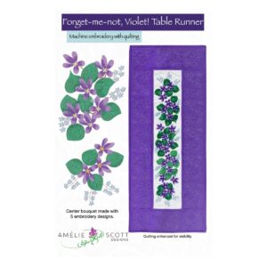 Amélie Scott Designs Forget Me Not, Violet! Table Runner